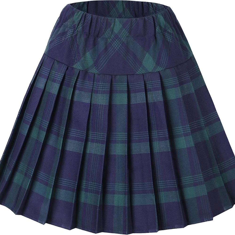 NWOT! Urban CoCo Women's Elastic Waist Plaid Pleated Tartan Skater Mini Skirt